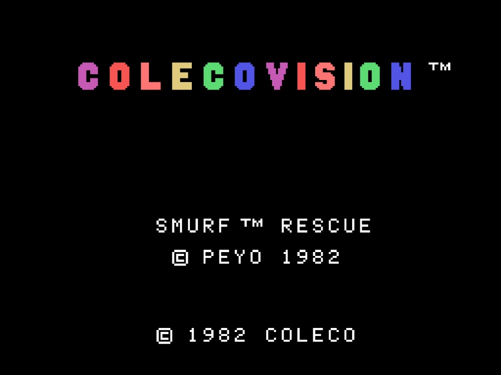 Title Screen of Smurfs Rescue In Gargamels Castle for Colecovision